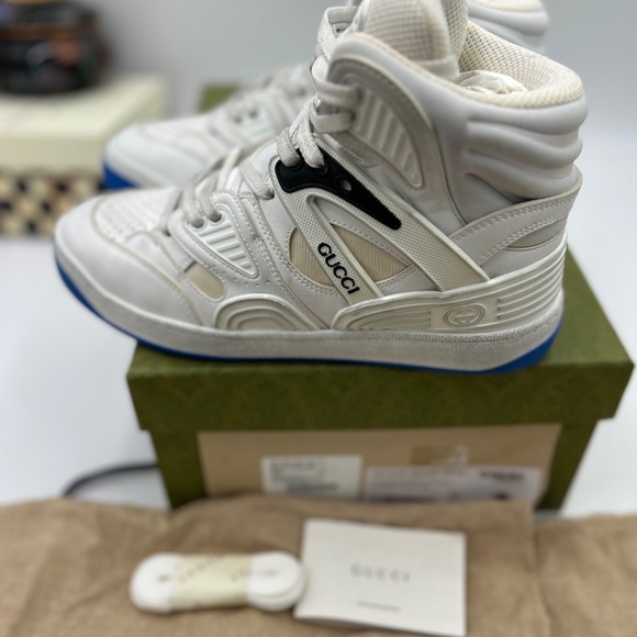 Women’s Gucci interlocking G leather, distressed sneakers size 37 made in Italy - Picture 7 of 10